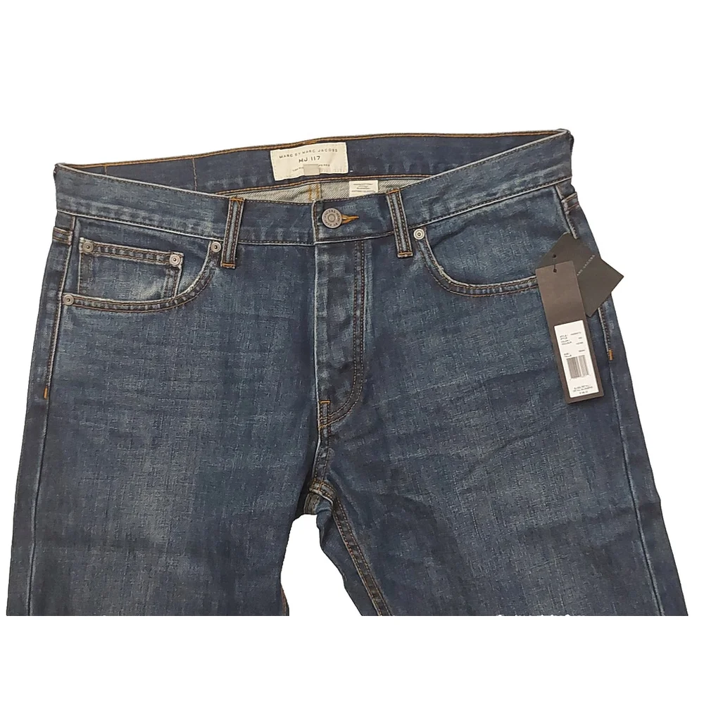 NWT Marc by Marc Jacobs MJ 117 Low Rise Slim Tapered Indigo Blue Jeans 33x34